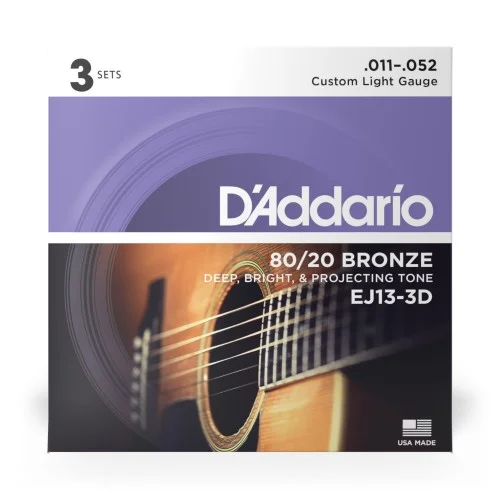 Meilleur Prix D‘Addario EJ13-3D Tension Custom Light – 3 Jeux