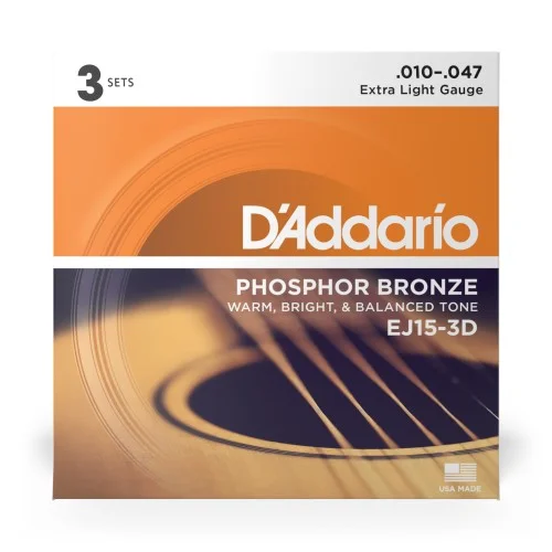 Bon Plan D‘Addario EJ15-3D Tension Extra Light – 3 Jeux