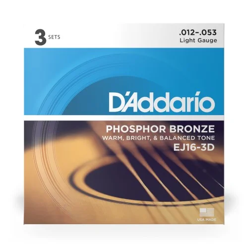 Super Prix D’Addario EJ16-3D Tension Light – 3 Jeux