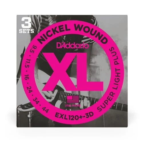 Promotion D‘Addario EXL120+-3D Super Light Plus – 3 Jeux