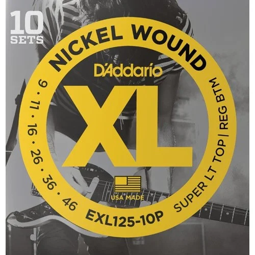 D‘Addario EXL125-10P Tension Super light top / Regular bottom Prix Choc