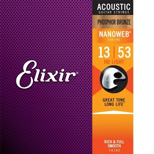Elixir Acoustic Nanoweb Phosphore Bronze 16182 HD light Meilleure Vente