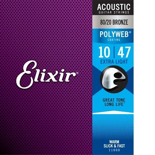 Elixir Acoustic PolyWeb Bronze 11000 extra light Prix Promo