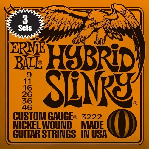Nouvel Arrivage Ernie Ball 3222 Hybrid Slinky 9-46 pack 3 jeux