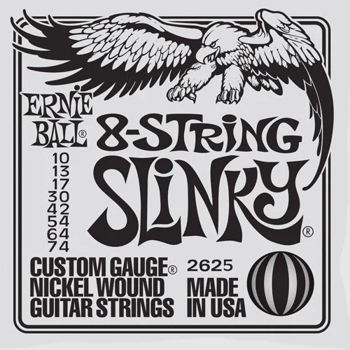 Ernie Ball 2625 8 cordes Slinky 10-74 Paiement Sécurisé