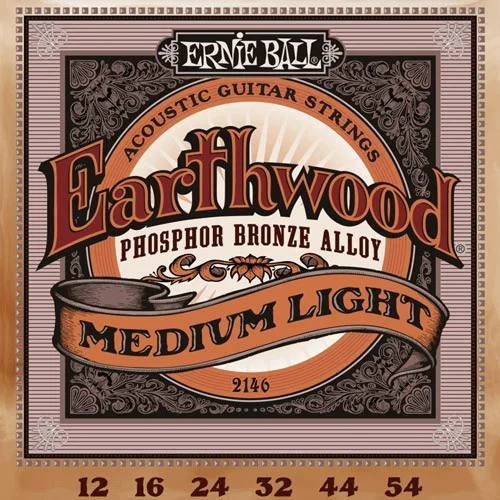 Ernie Ball 2146 Earthwood Phosphore Bronze Medium Light 12-54 Top Vente