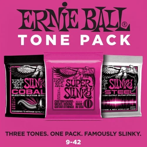 Ernie Ball 3333 Tone Pack Super Slinky 9-42 3 jeux différents Remise